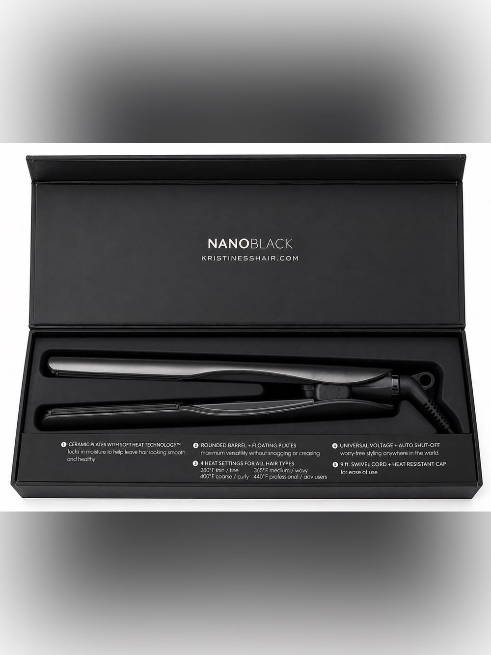 NANOBLACK 3-In-One Ceramic Flat Iron Hair Straightener New in Box